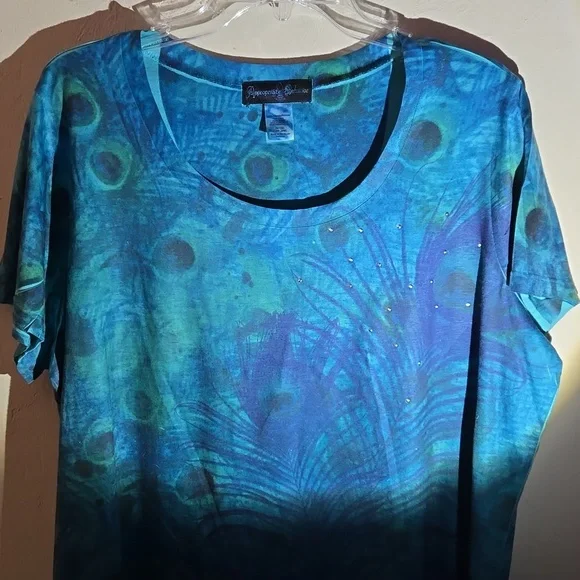 Peacock Tee Sz. 2X - Picture 3 of 8